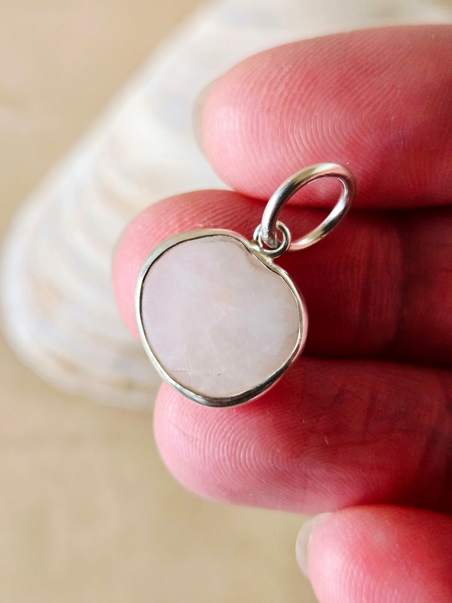 White Beach Stone Charm