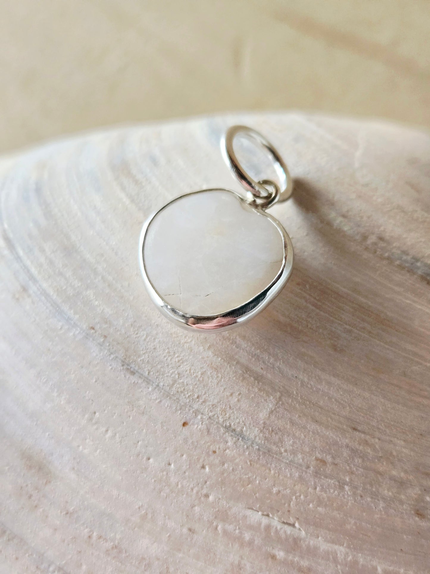 White Beach Stone Charm