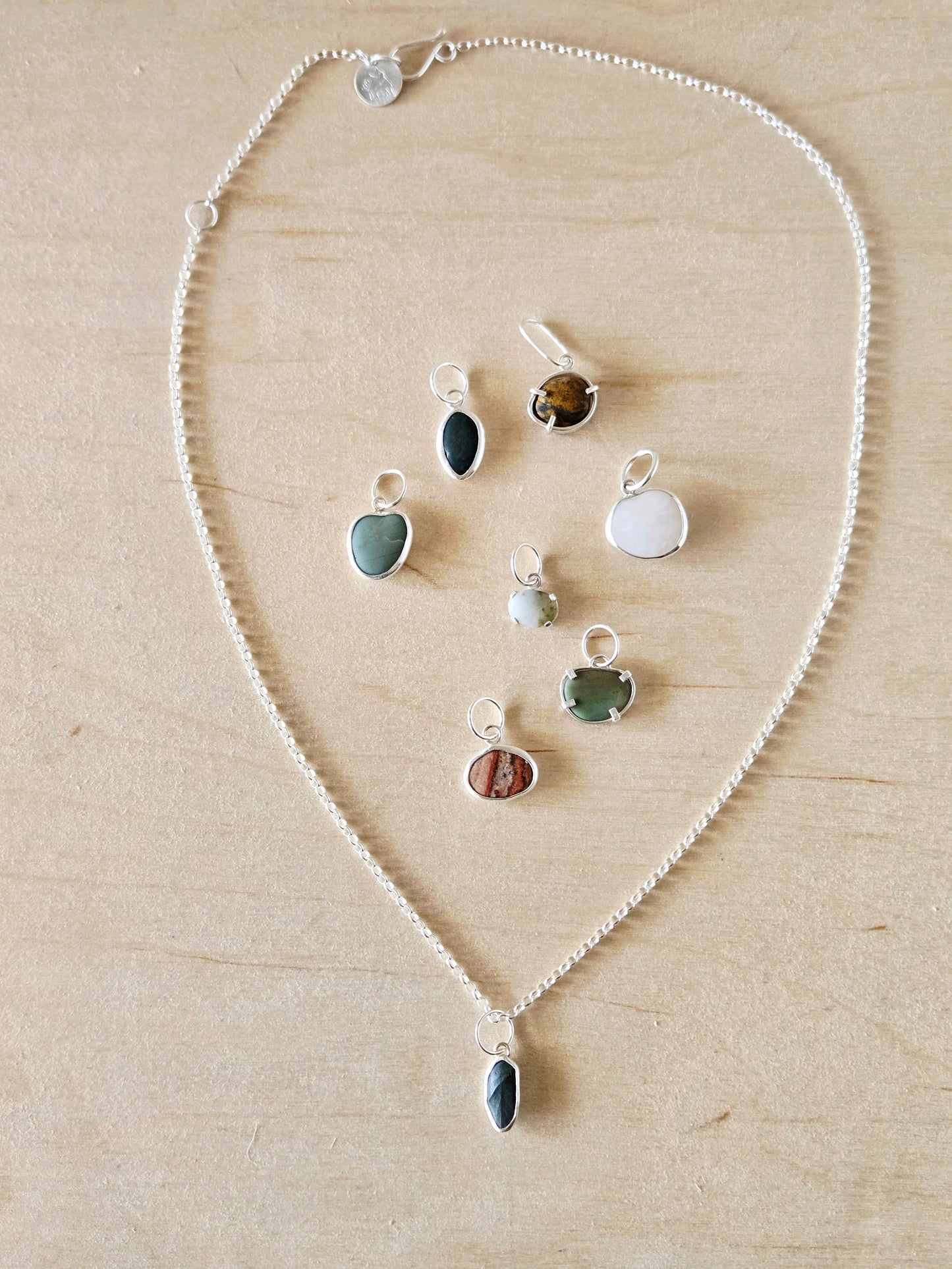 Green Beach Stone Leaf Charm-small