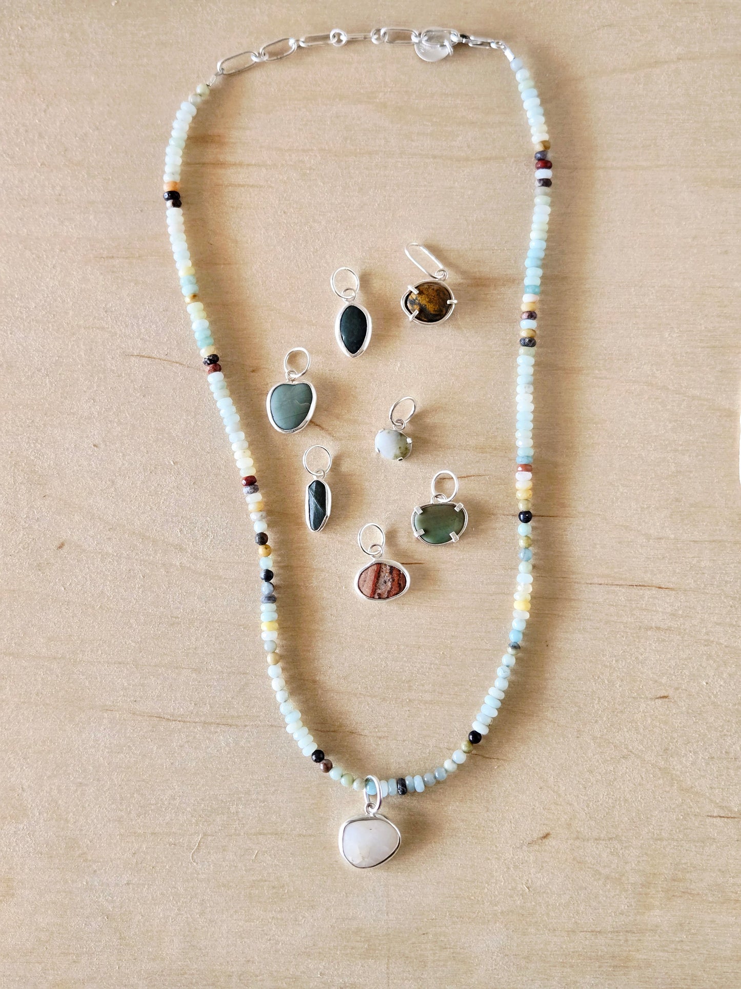 White Beach Stone Charm