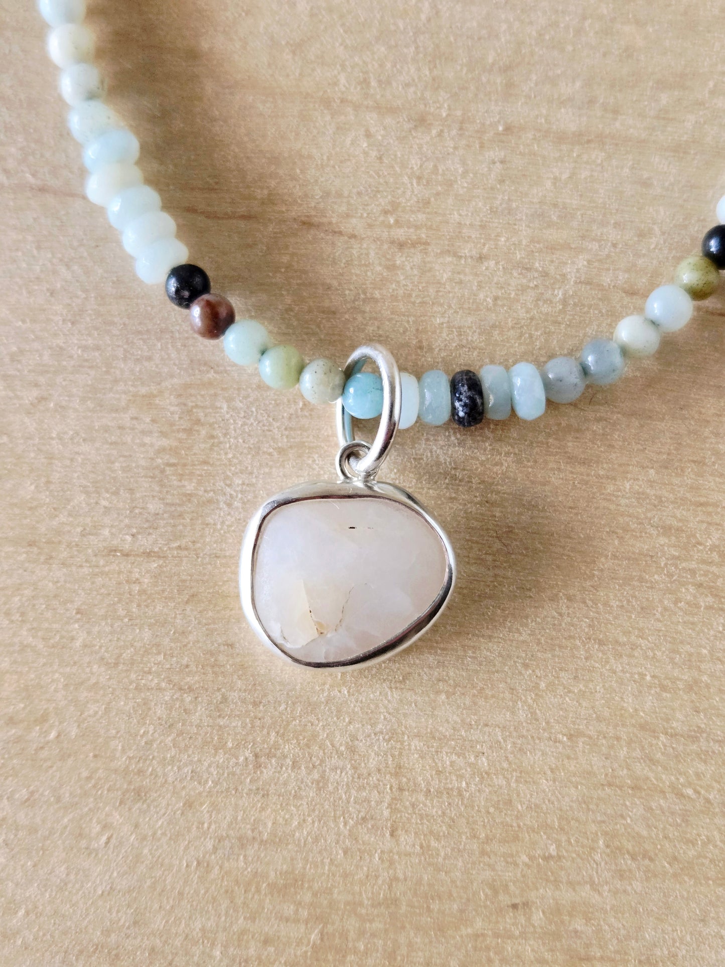 White Beach Stone Charm