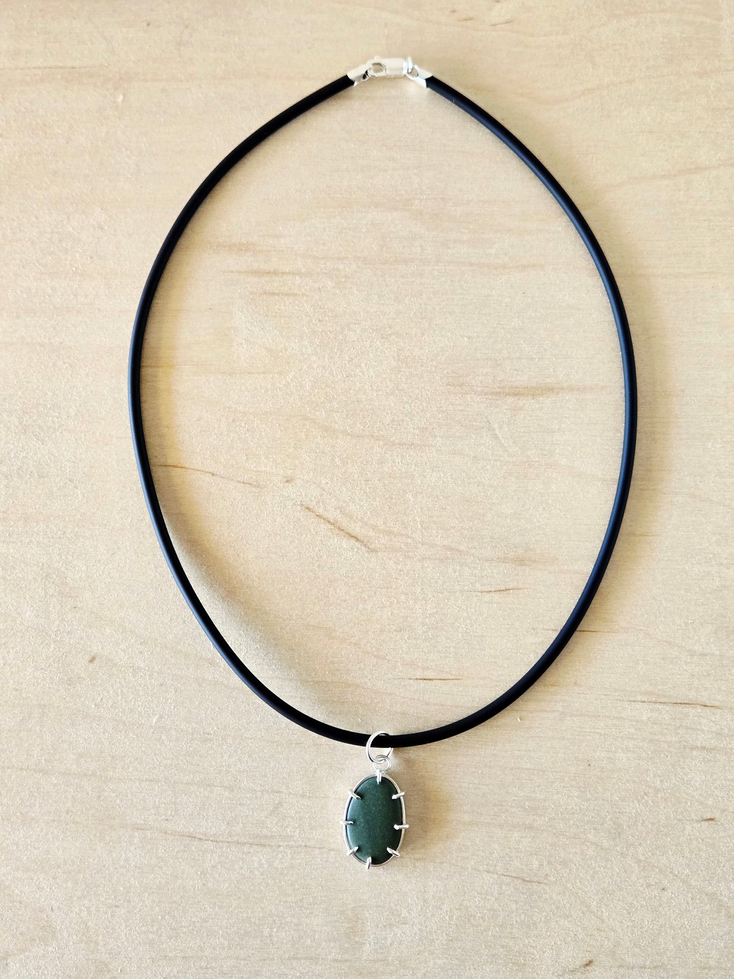 Large Green Beach Stone Charm
