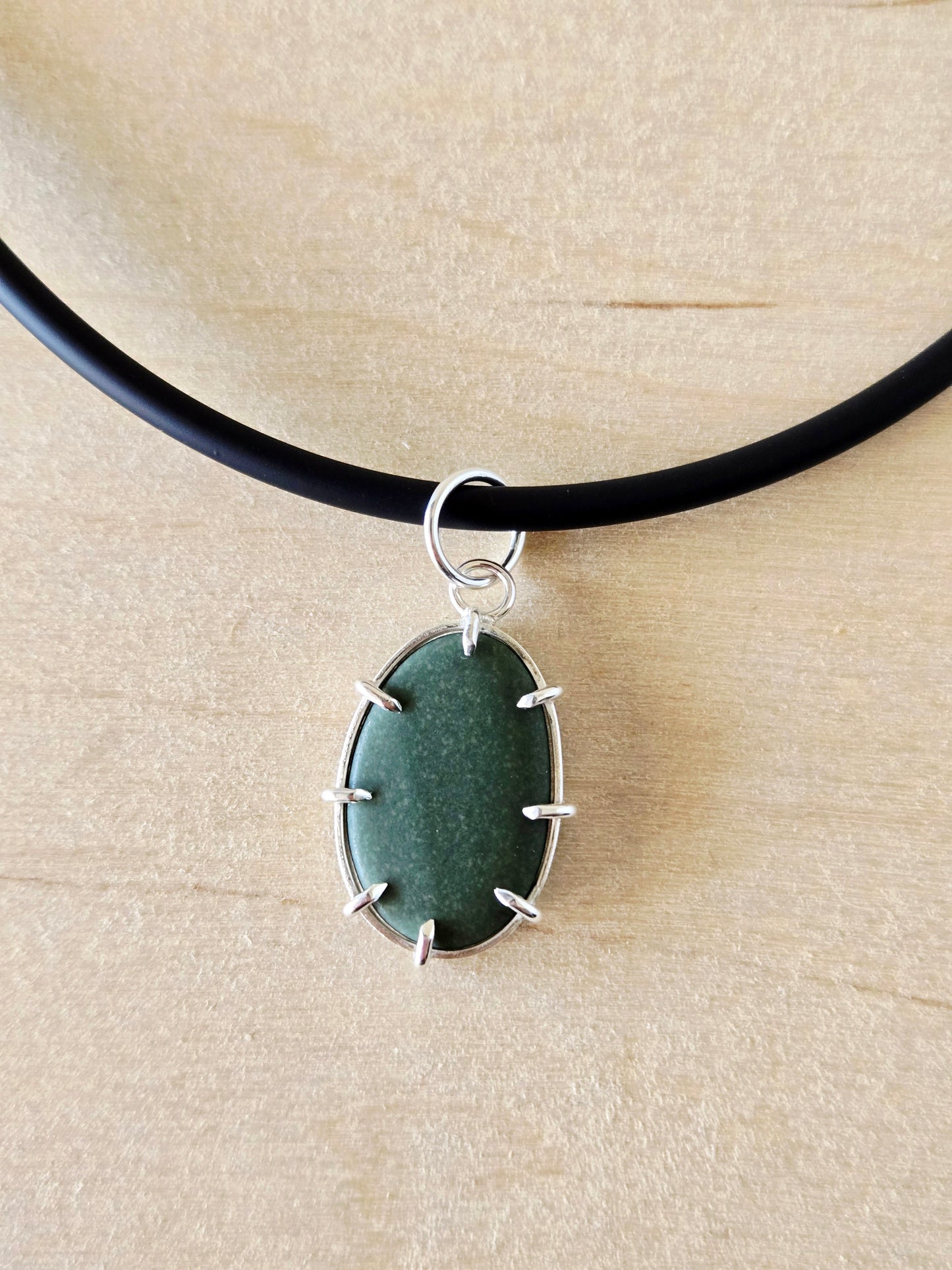 Large Green Beach Stone Charm