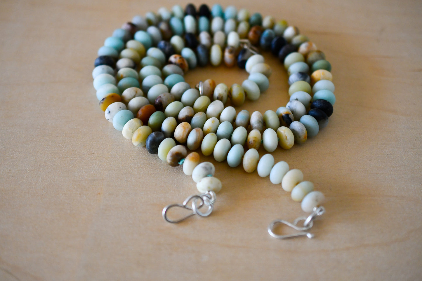 Amazonite Knotted 6x10mm Bead Necklaces