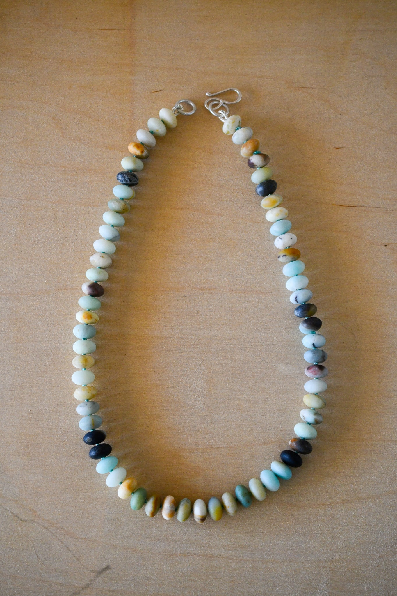 Amazonite Knotted 6x10mm Bead Necklaces