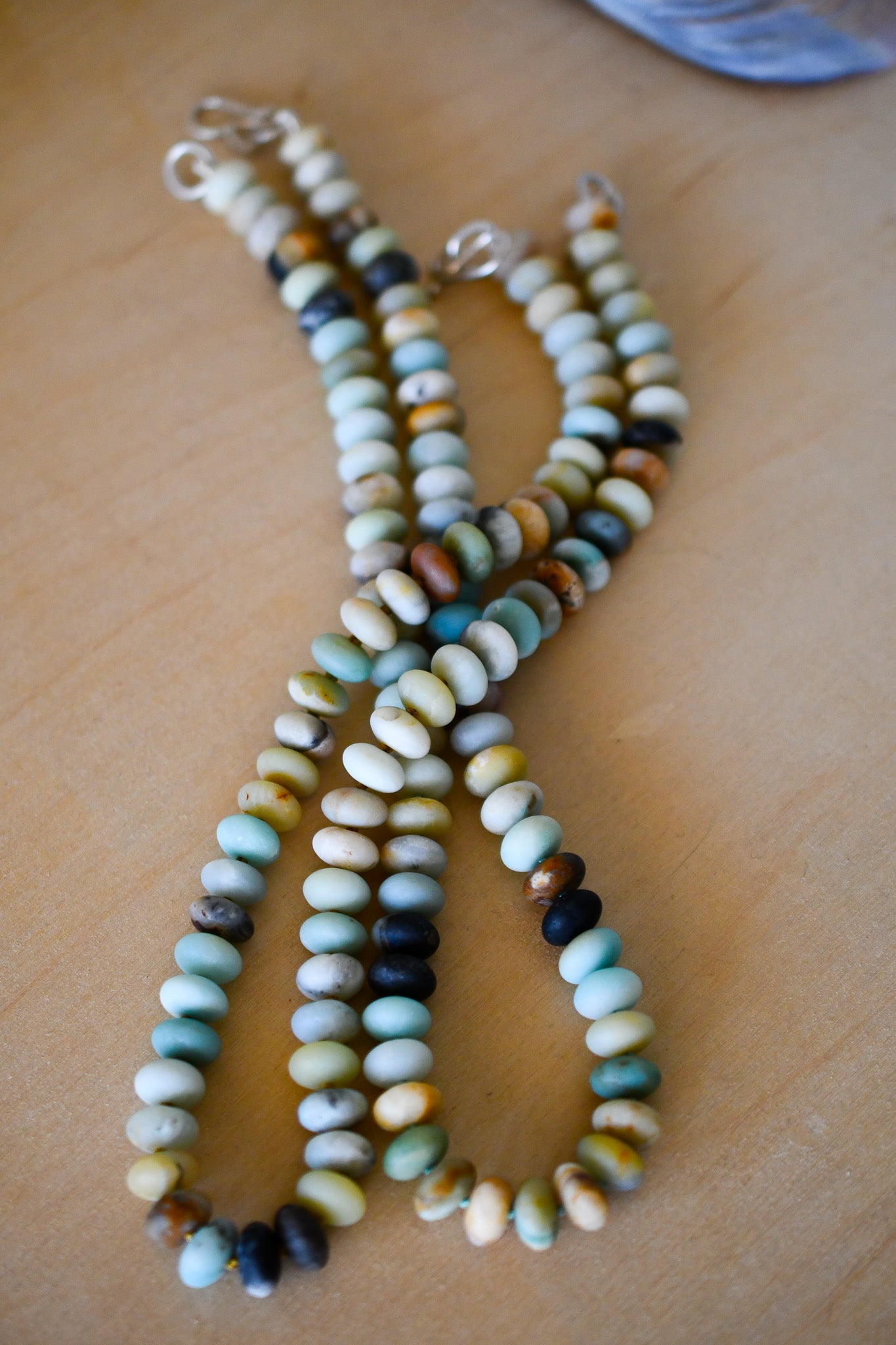 Amazonite Knotted 6x10mm Bead Necklaces