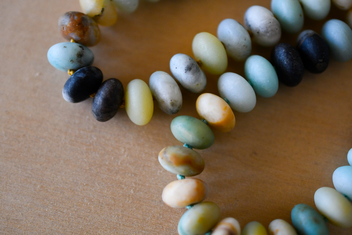 Amazonite Knotted 6x10mm Bead Necklaces