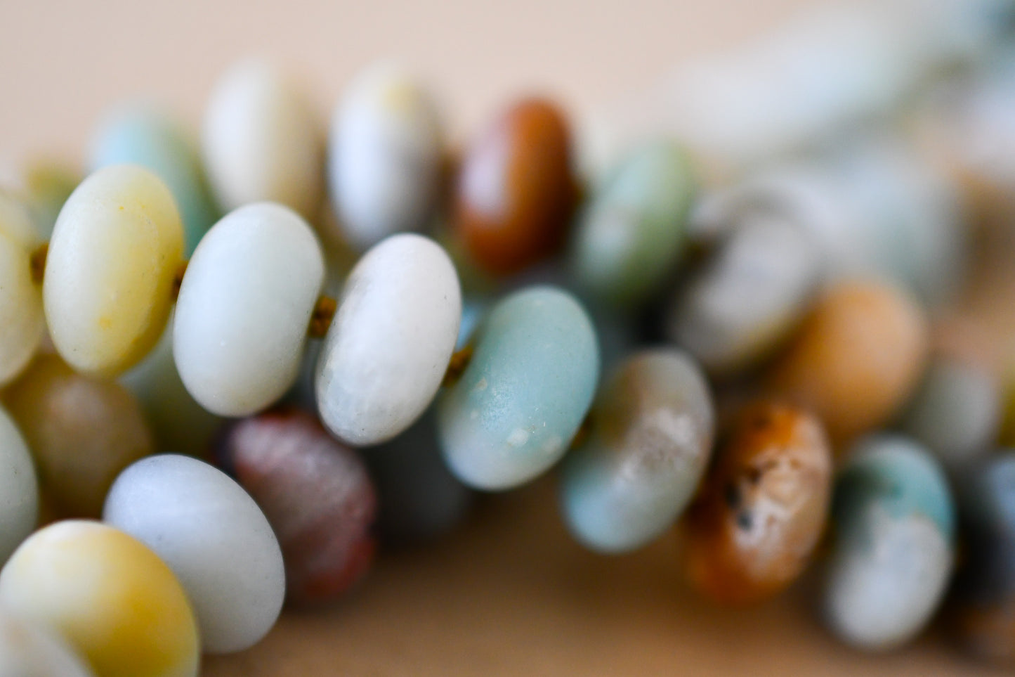 Amazonite Knotted 6x10mm Bead Necklaces
