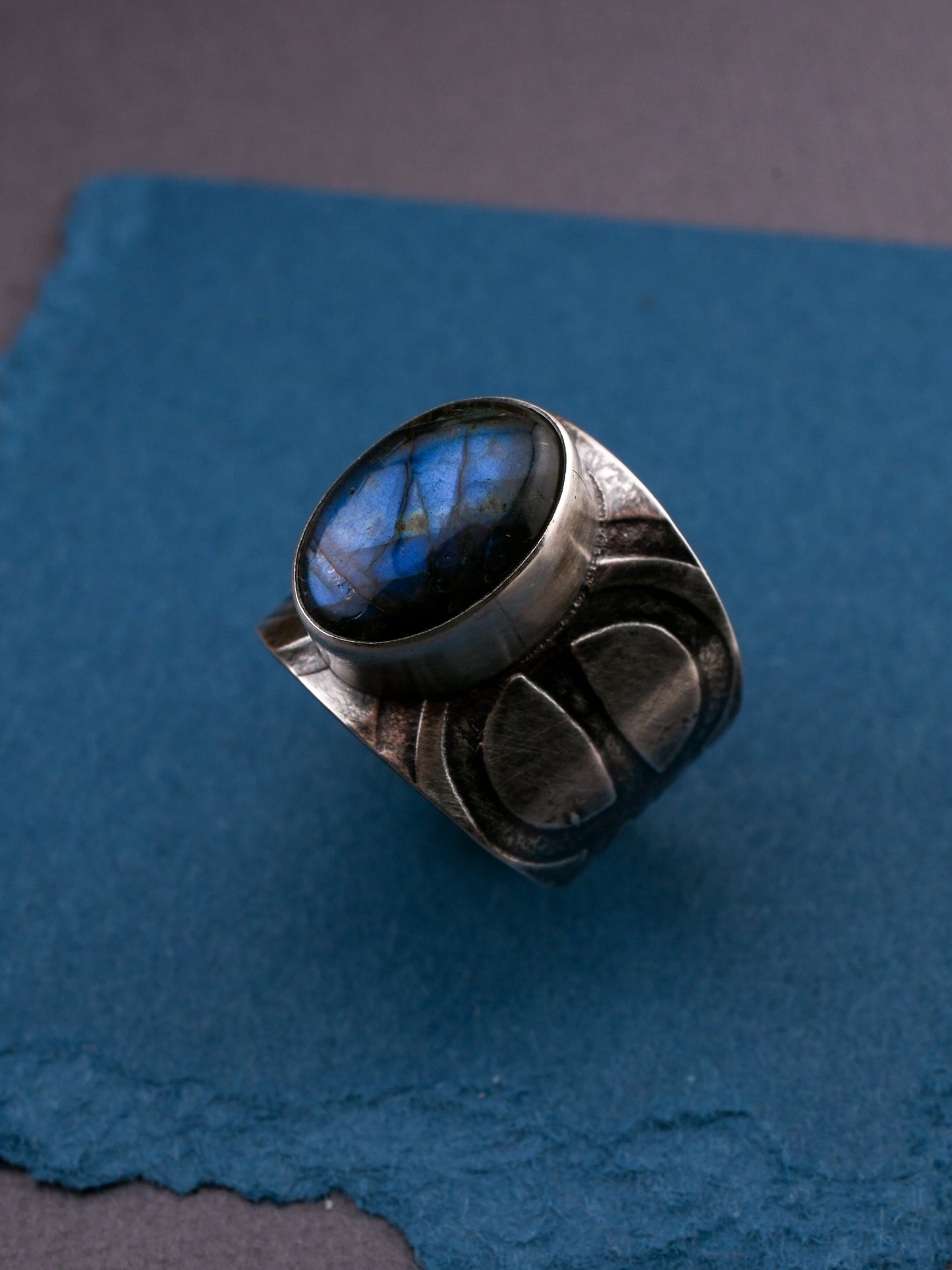 Labradorite Deco Ring-size 7 US