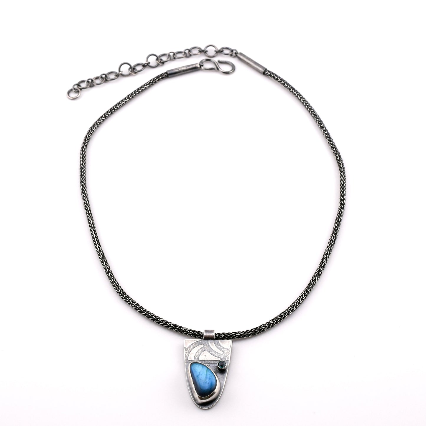 Labradorite and Teal Topaz Deco Necklace