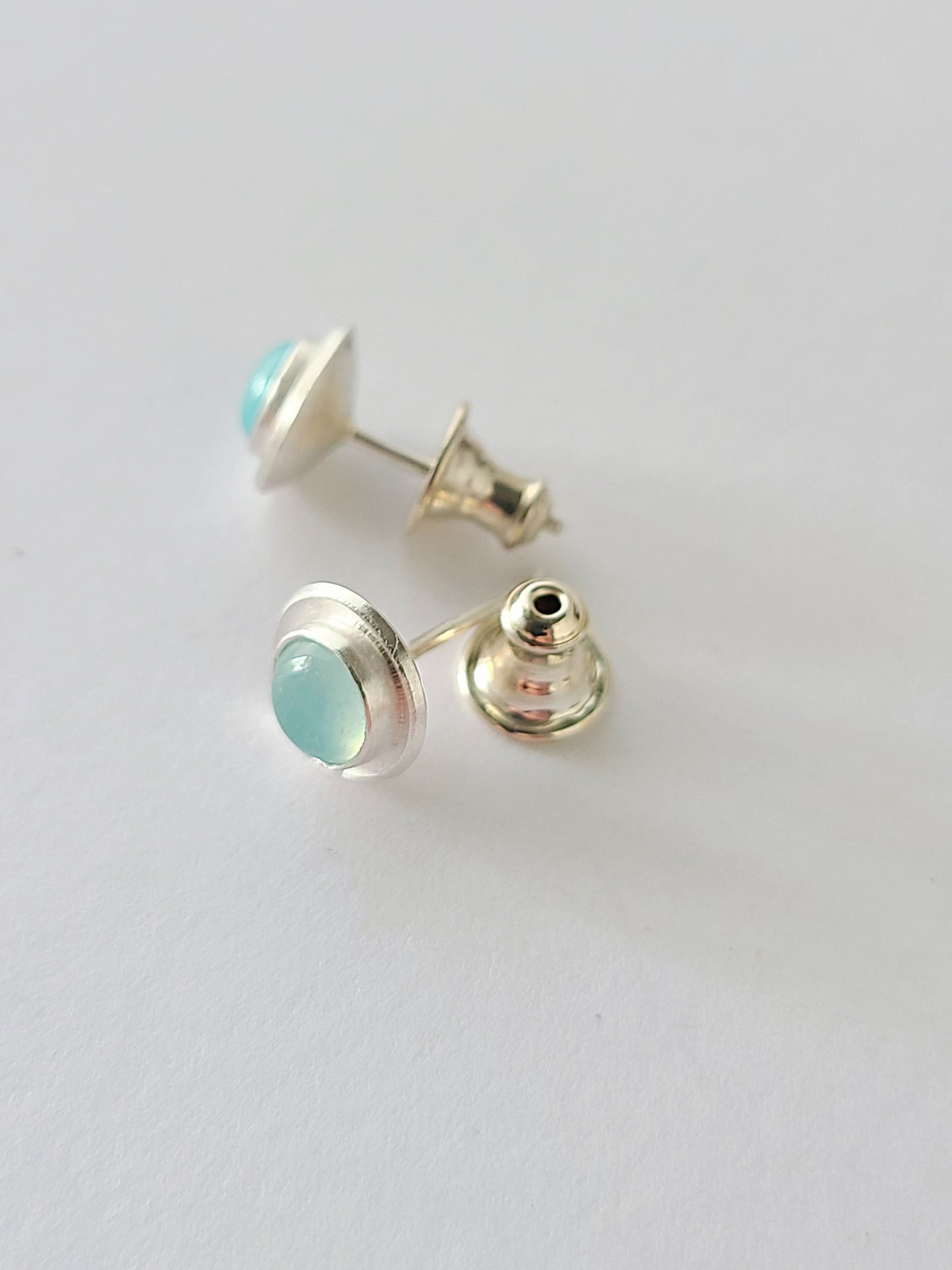 Cupped Gems Stud Earrings Choose Your Stone- 5mm gemstones