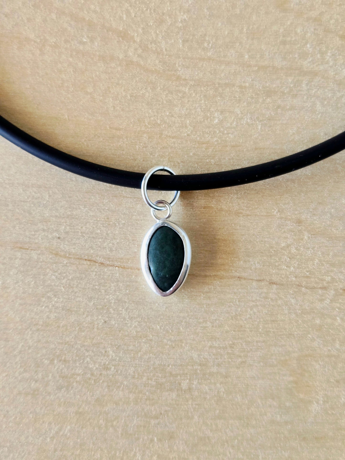Sea Green Beach Stone Charm-small