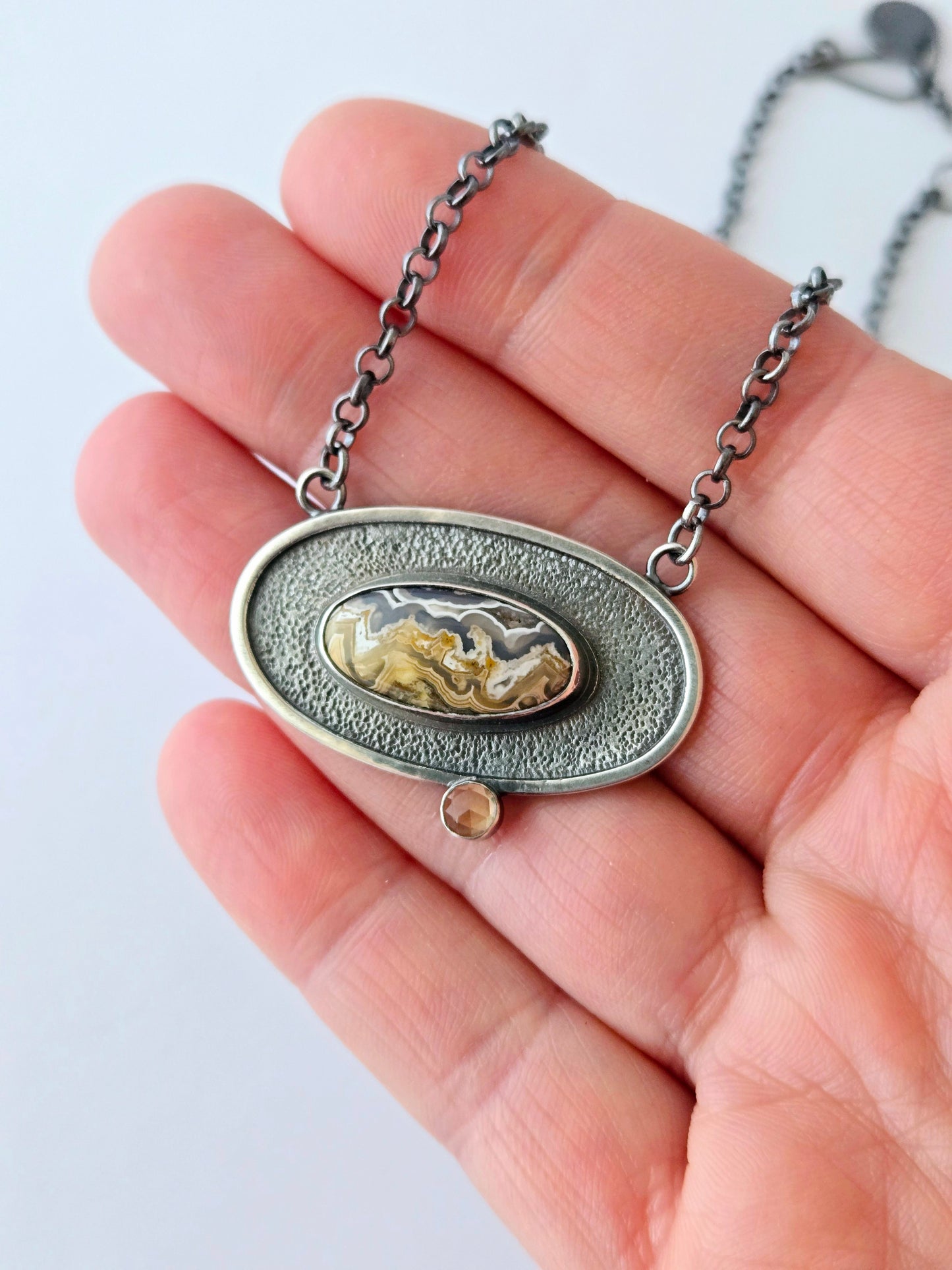 Winding Paths Necklace: Crazy Lace and Citrine