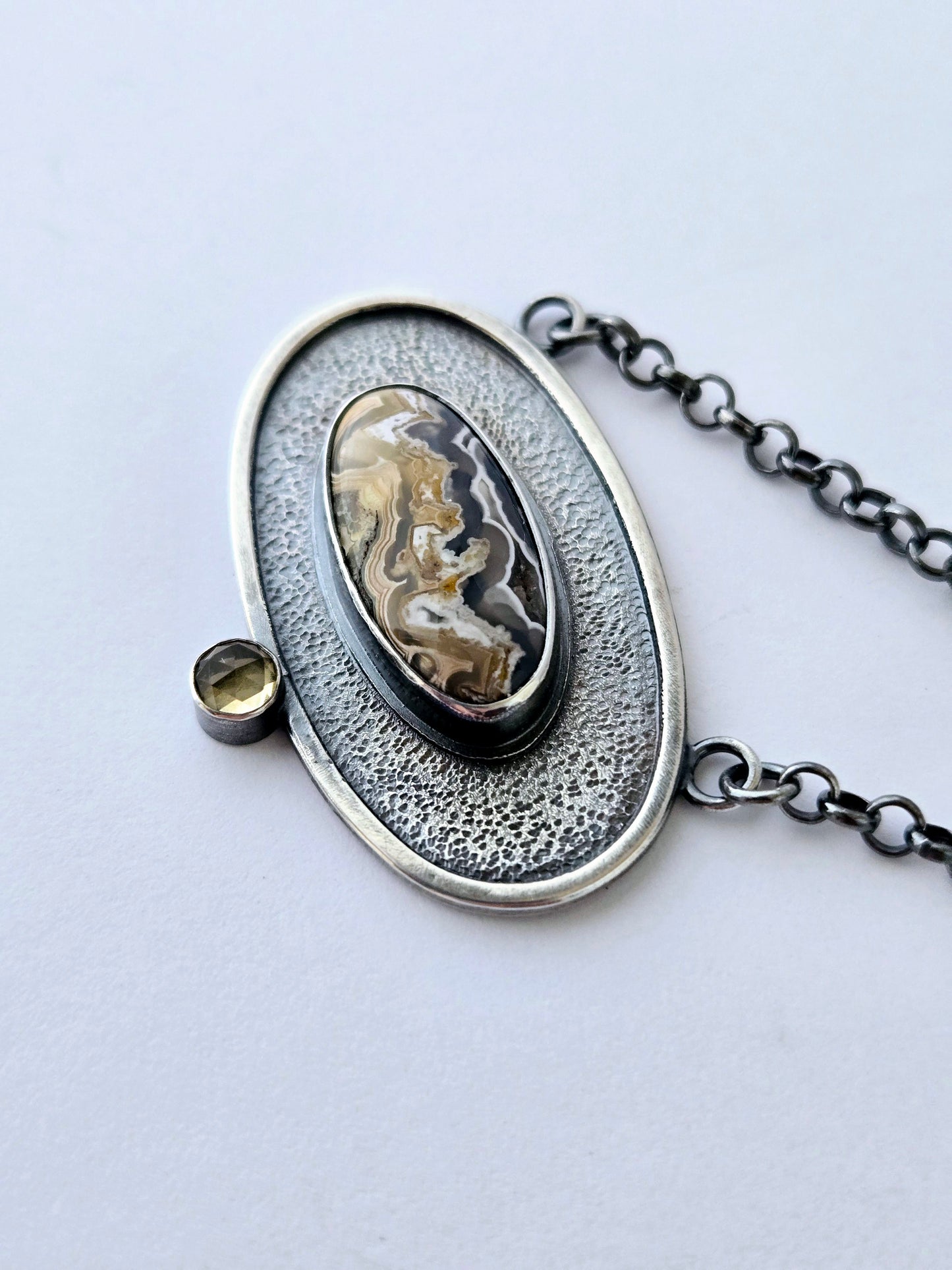 Winding Paths Necklace: Crazy Lace and Citrine