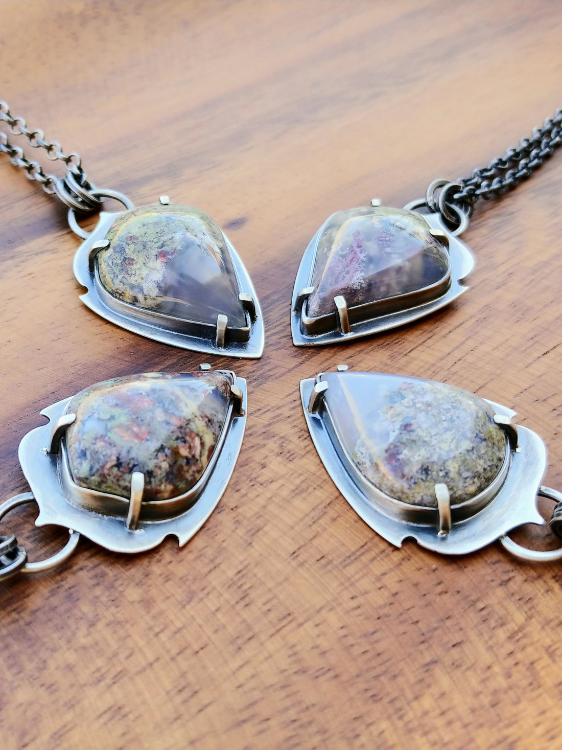 New Year's Resolutions in April and new Moss Agate Pendants