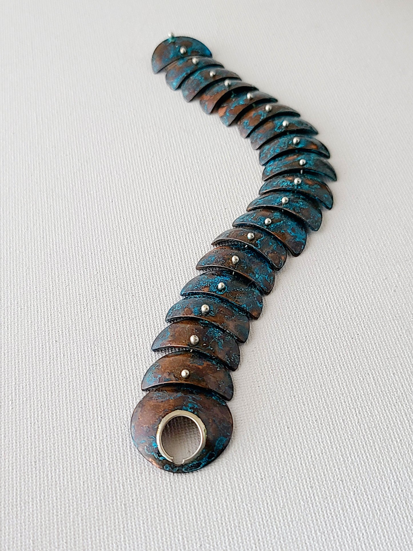 Copper Verdigris Cascade Bracelet-8"
