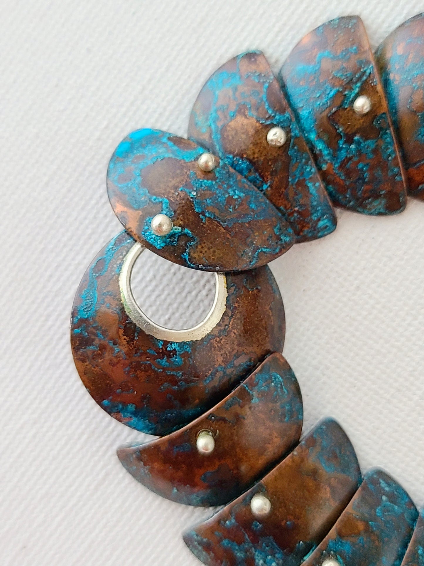 Copper Verdigris Cascade Bracelet-8"