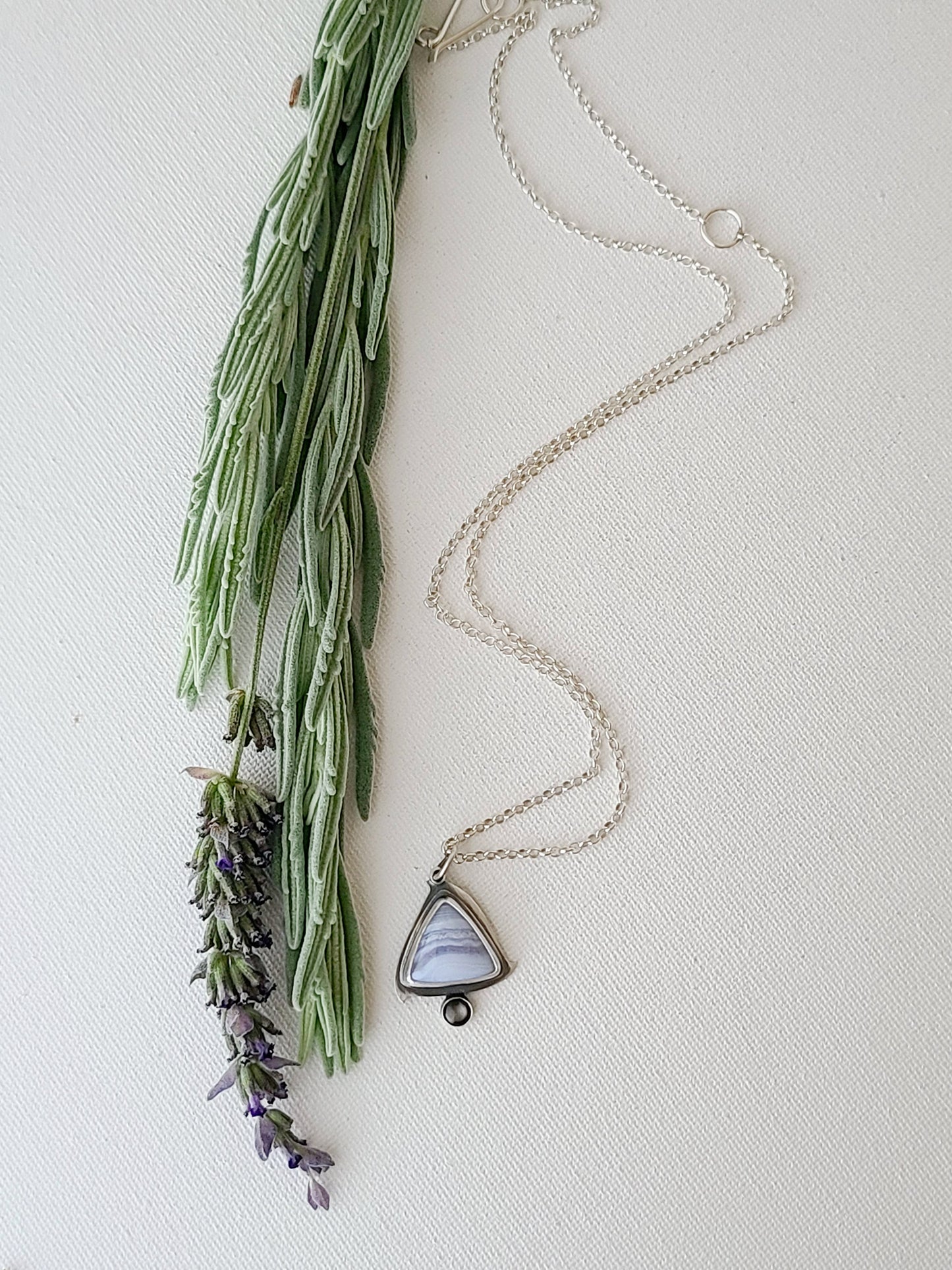 Blue Mist: Triangle Agate Necklace