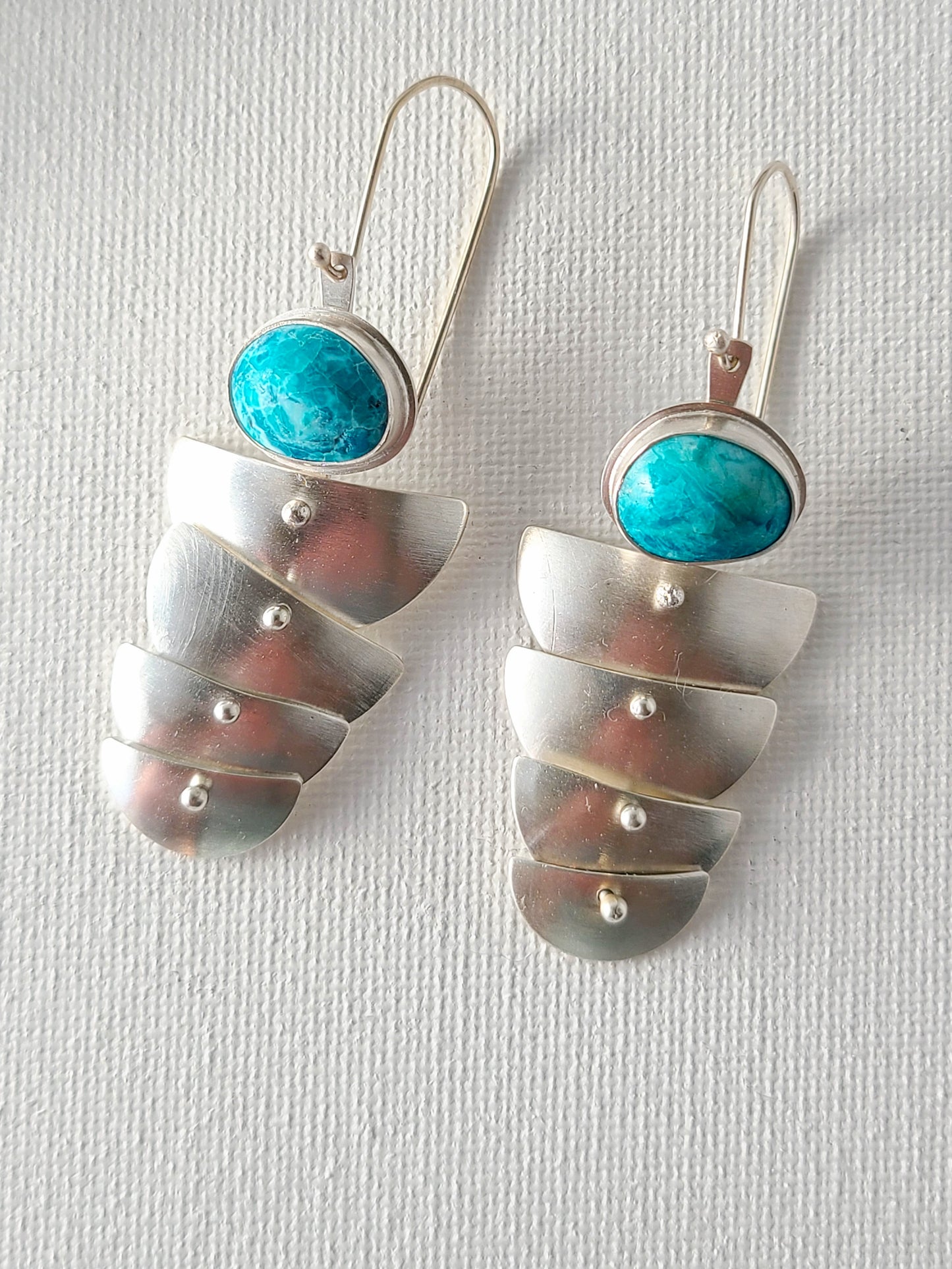 Rill Earrings with Chrysocolla