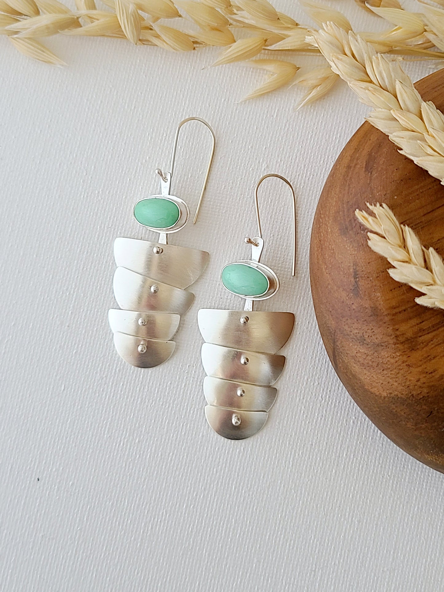 Rill Earrings with Variscite