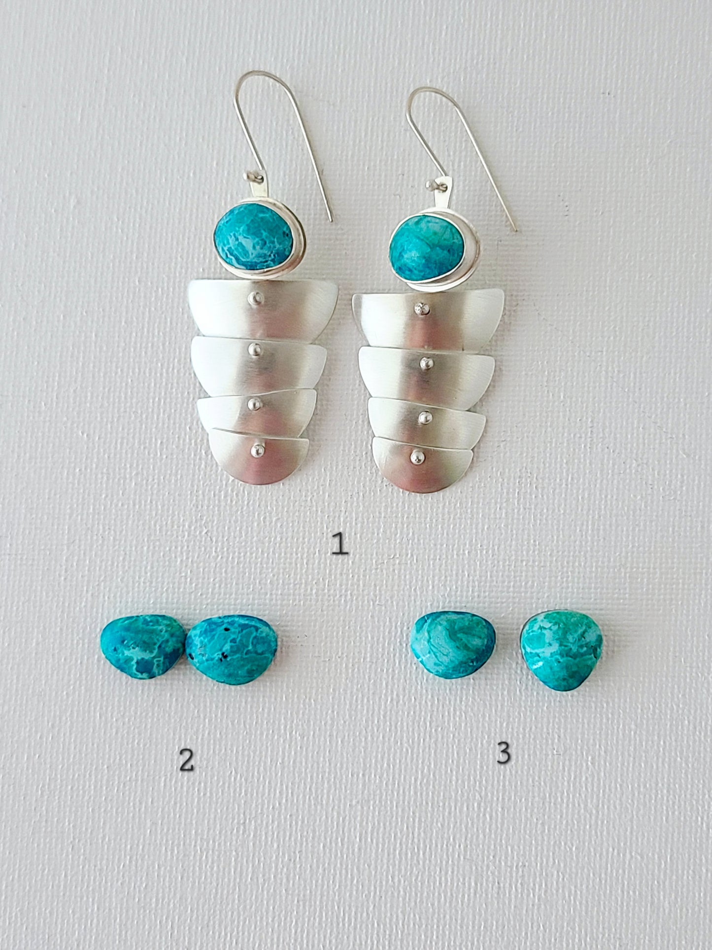 Rill Earrings with Chrysocolla