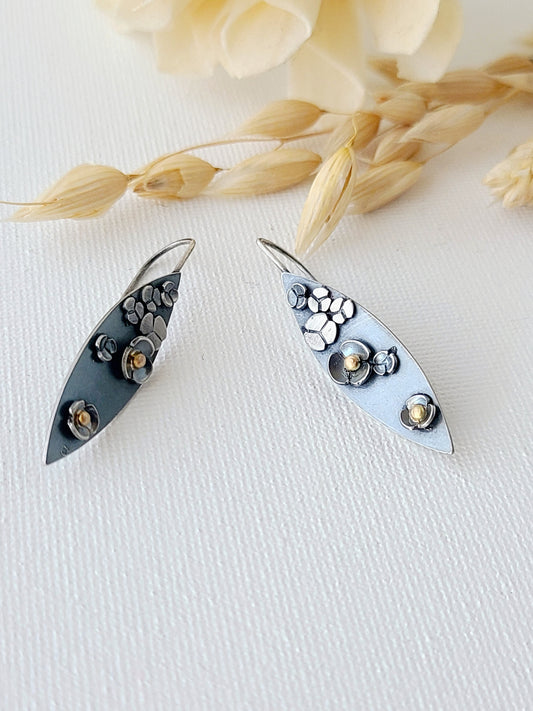 Garland earrings SS/14k