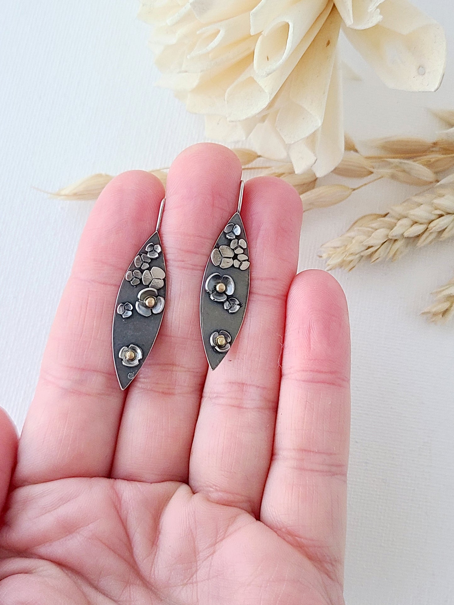 Garland earrings-Long marquise