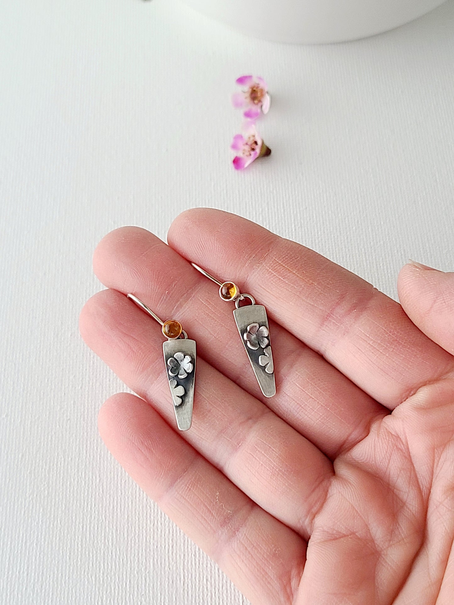 Blossom Earrings - Citrine dangles