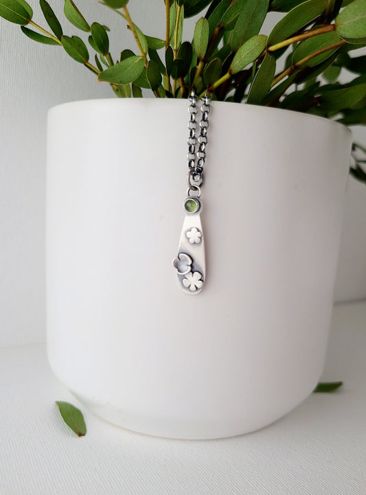 Blossom Necklace-Teardrop with Peridot