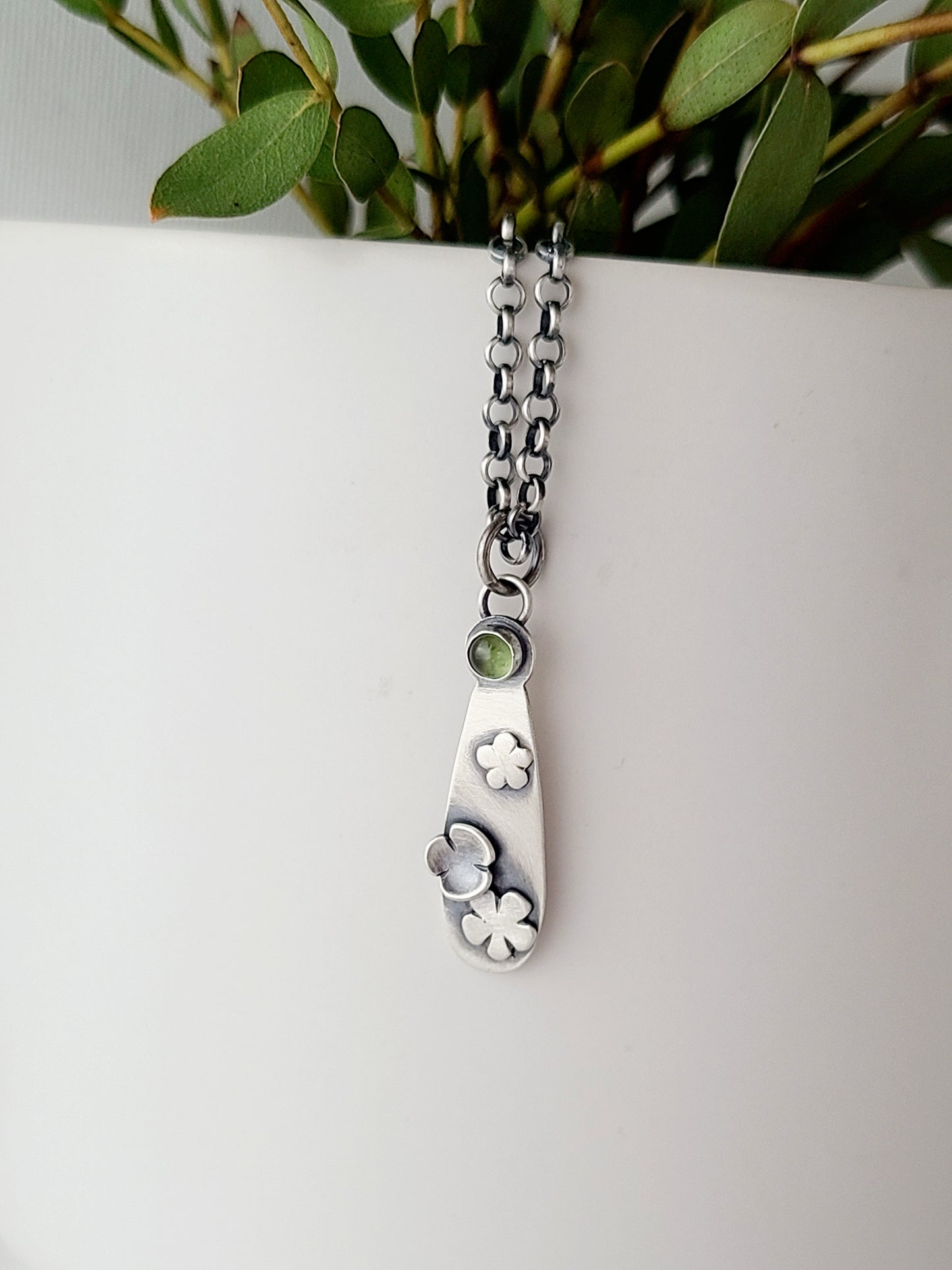 Blossom Necklace-Teardrop with Peridot