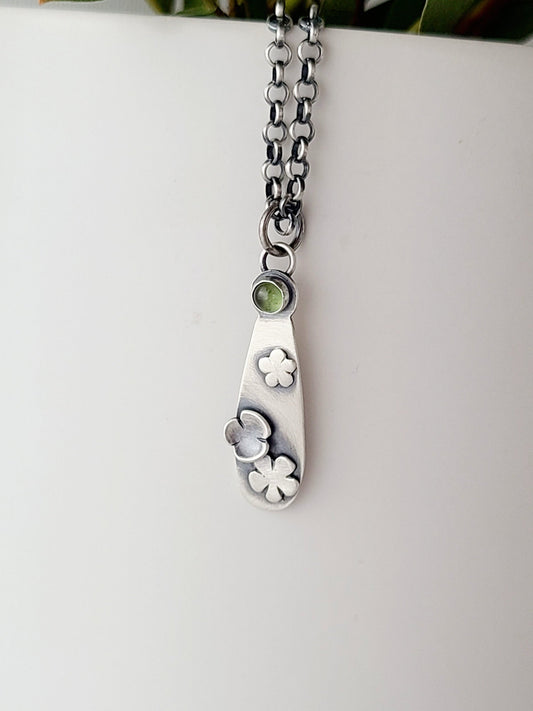 Blossom Necklace-Teardrop with Peridot