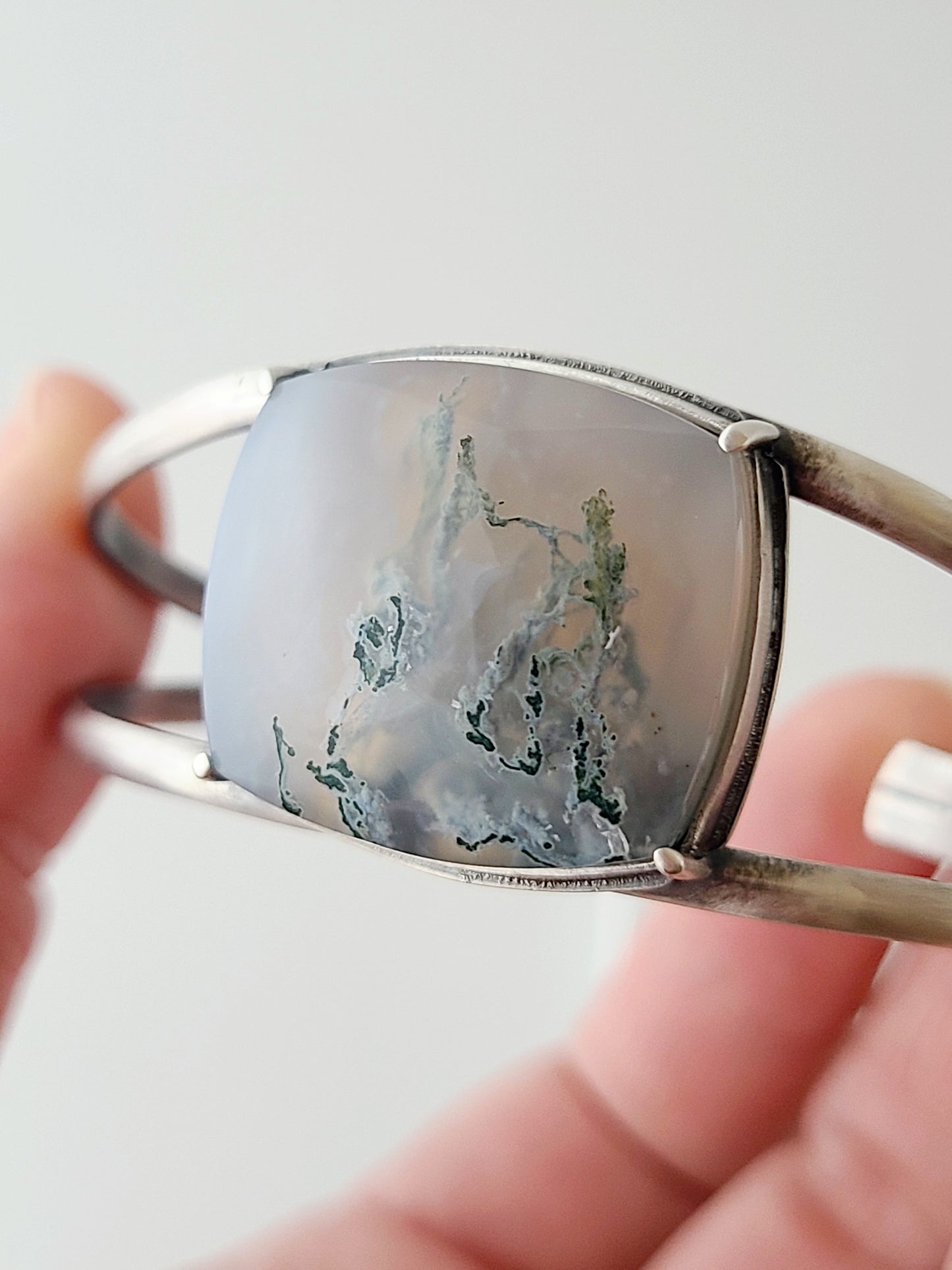 Moss agate cuff