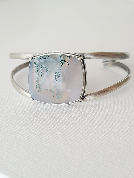 Moss agate cuff