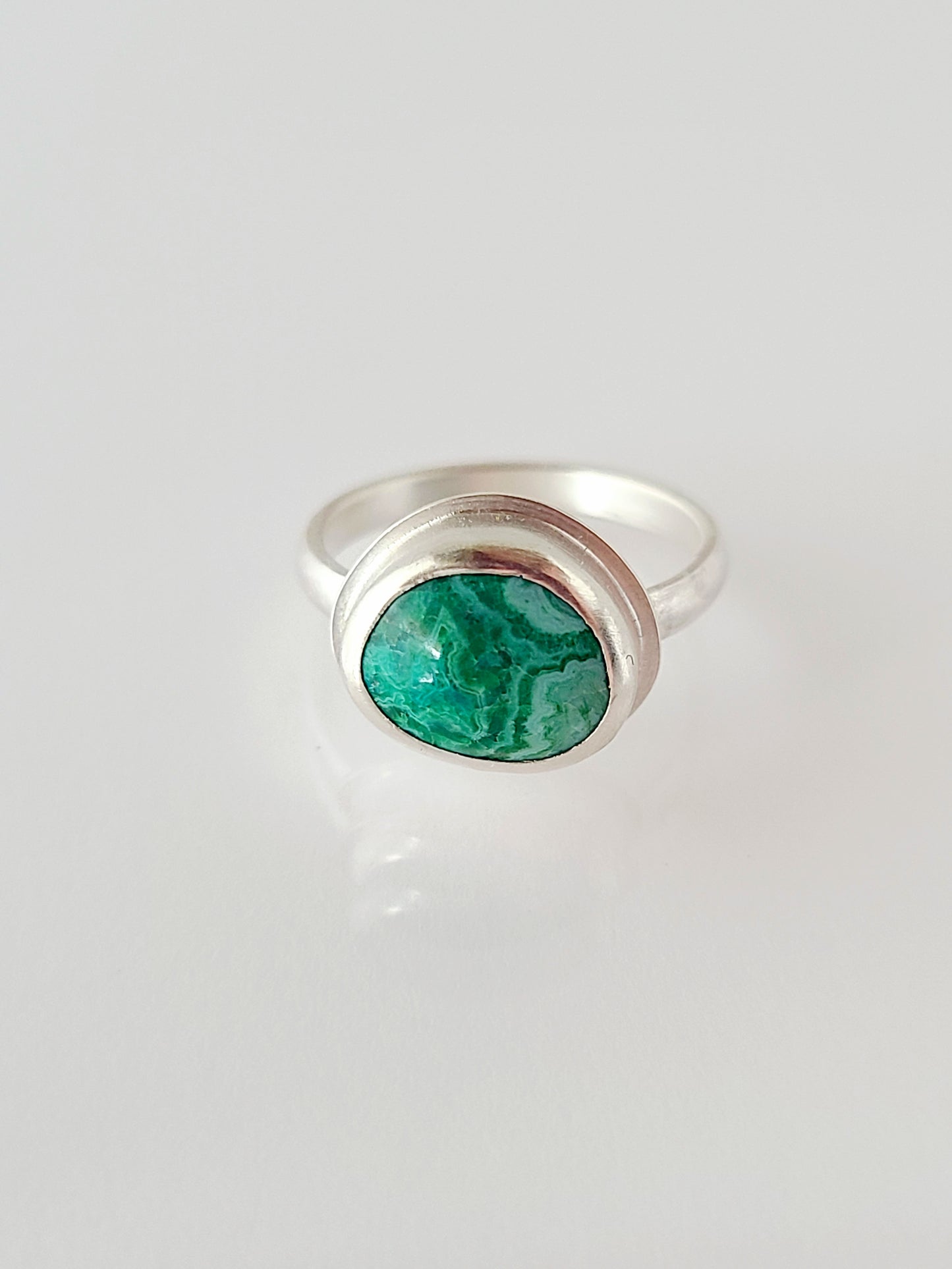 Linne Ring #3 with Chrysocolla-size 6 US