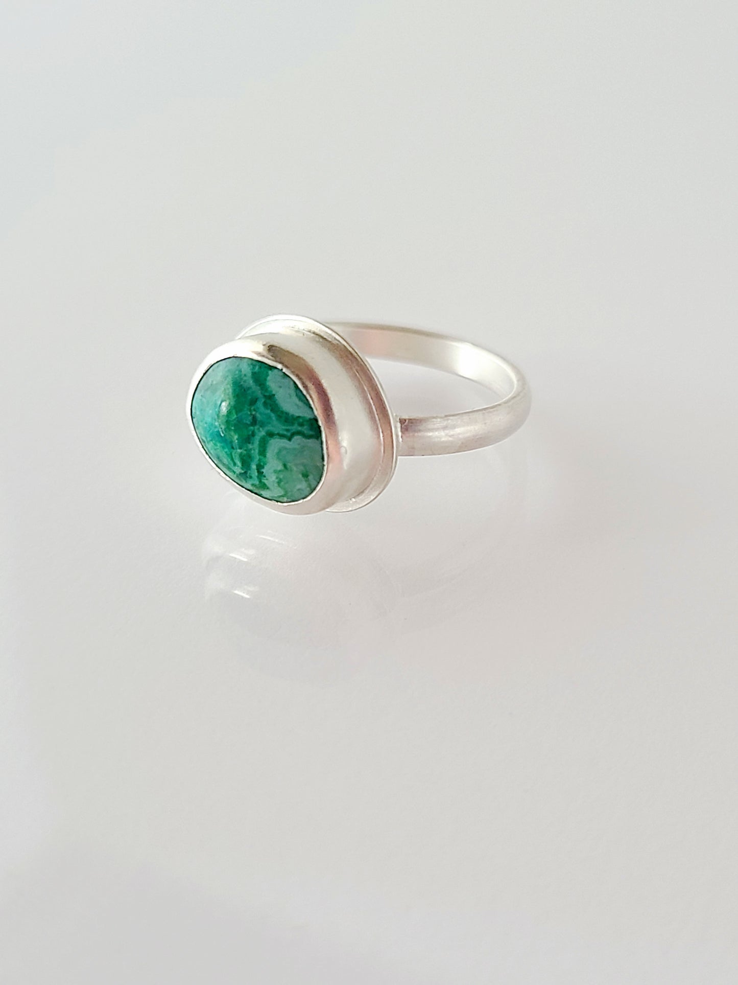 Linne Ring #3 with Chrysocolla-size 6 US