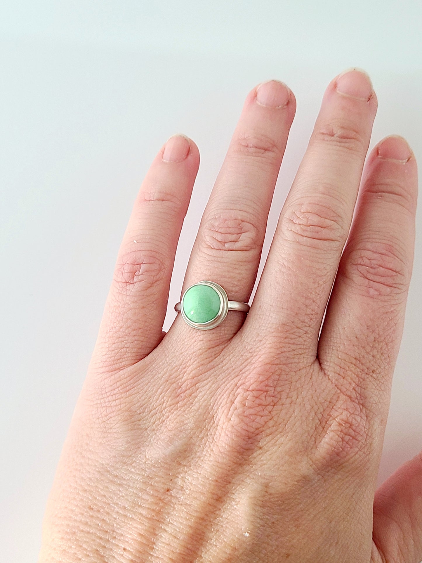 Linne Ring #5 with Variscite-size 7.5 US