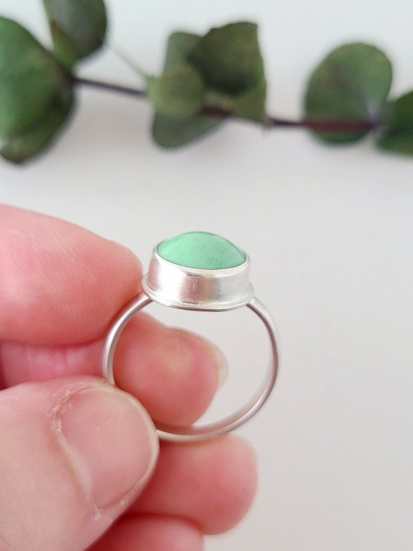 Linne Ring #5 with Variscite-size 7.5 US