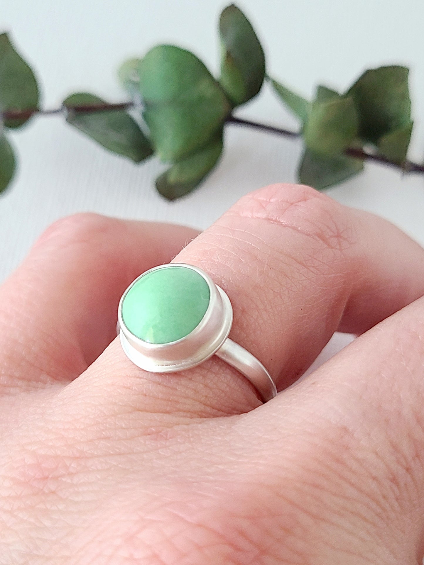 Linne Ring #5 with Variscite-size 7.5 US