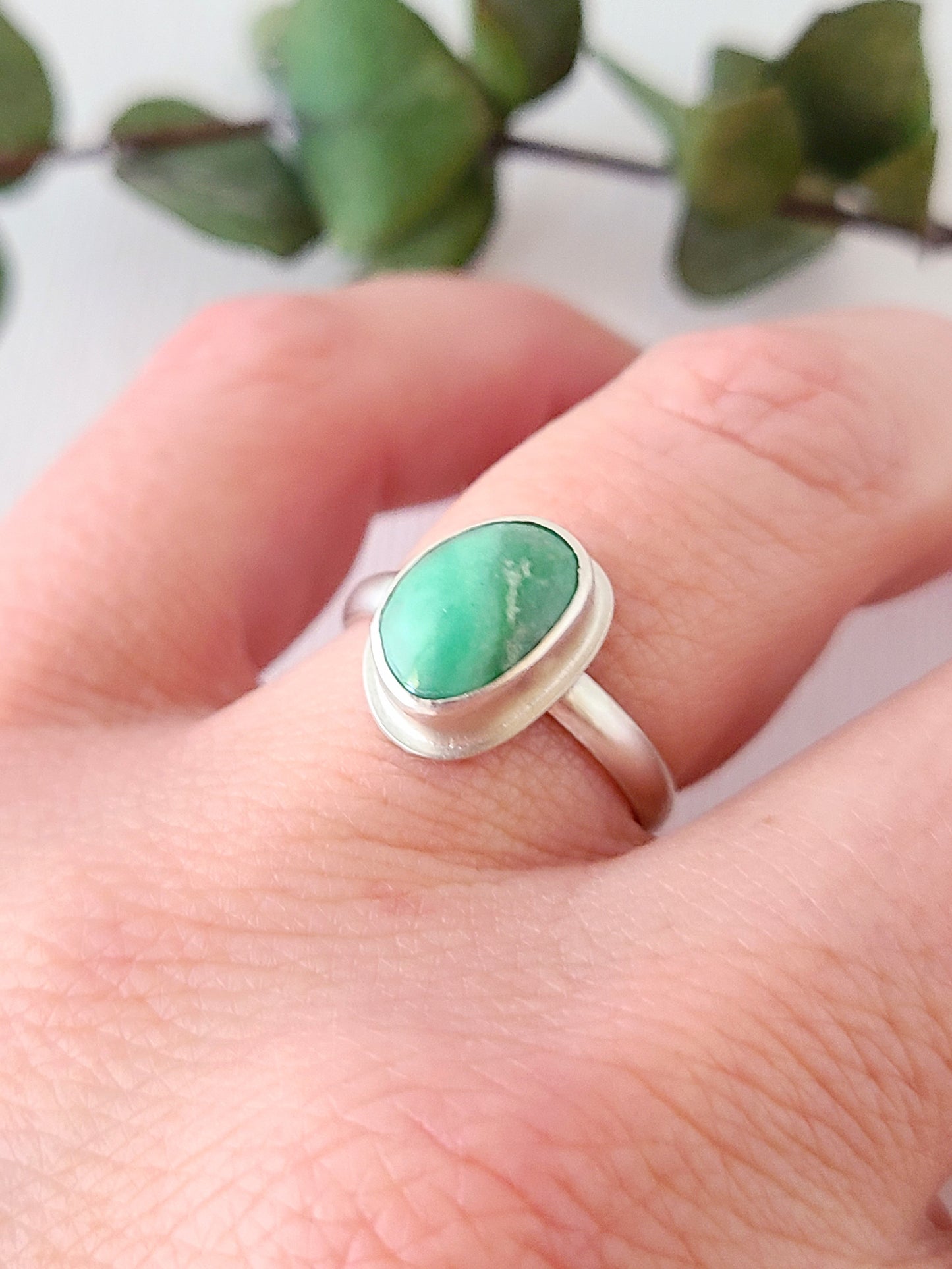 Linne Ring #4 with Variscite-size 7 US