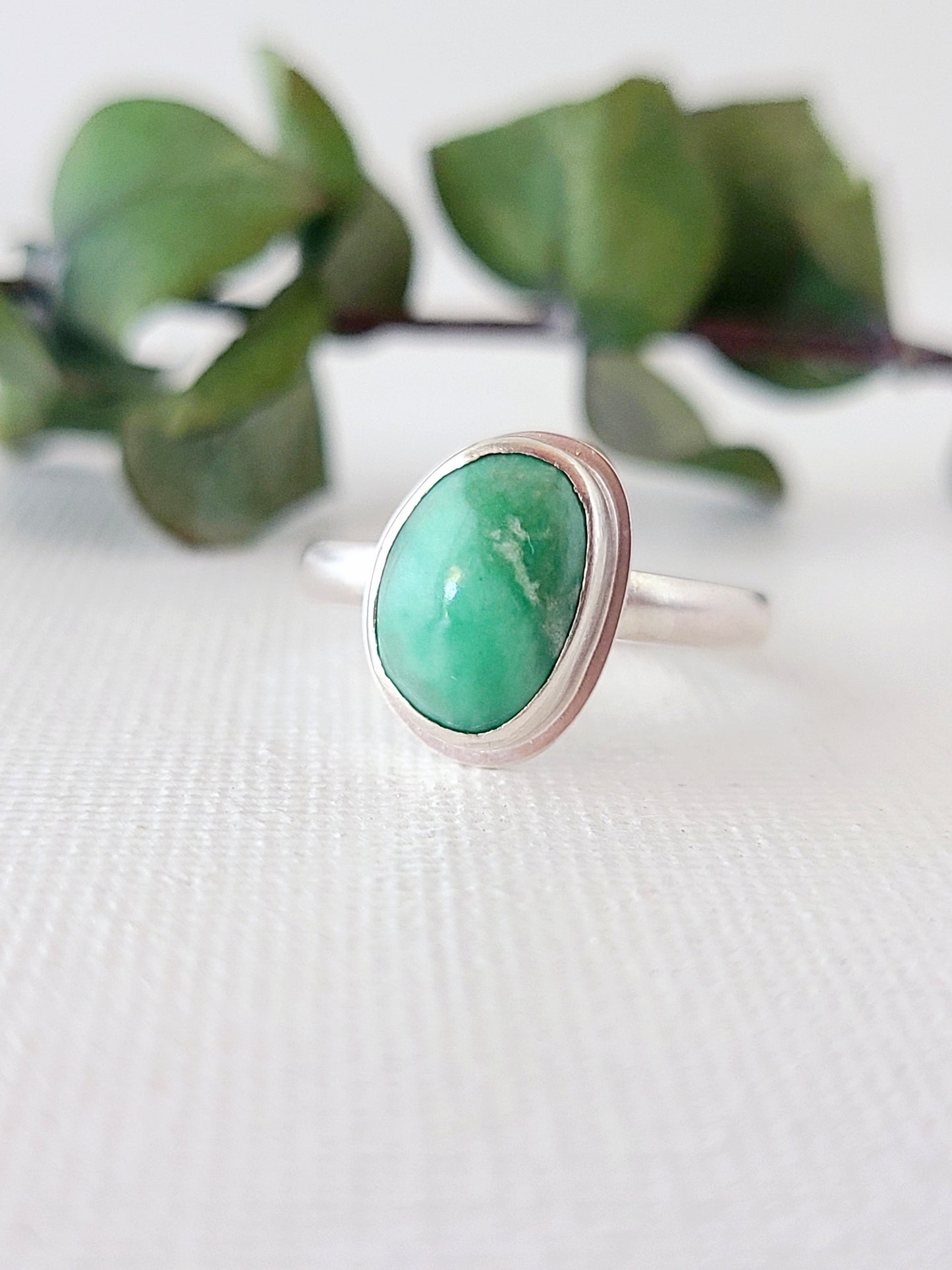 Linne Ring #4 with Variscite-size 7 US