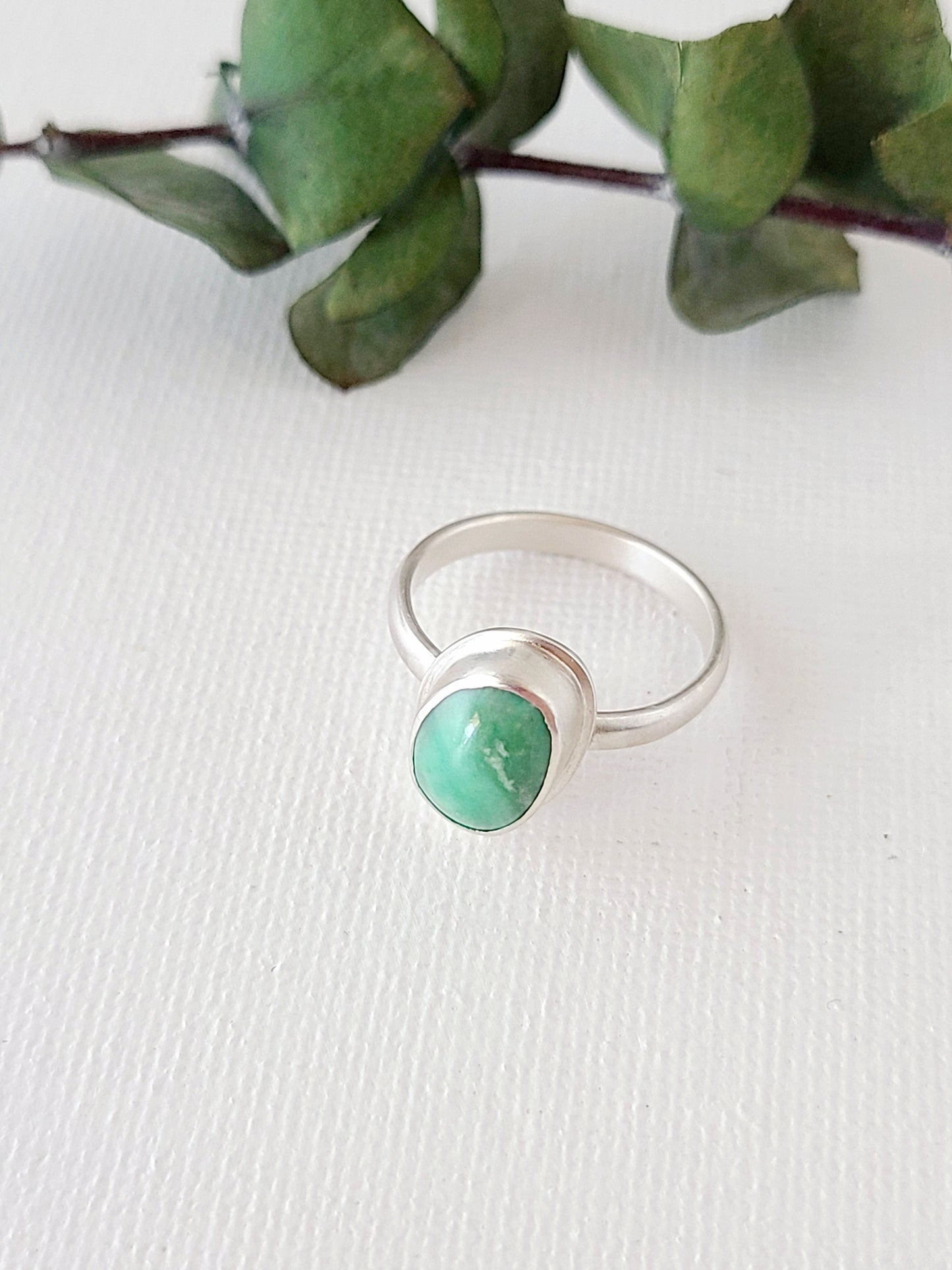 Linne Ring #4 with Variscite-size 7 US