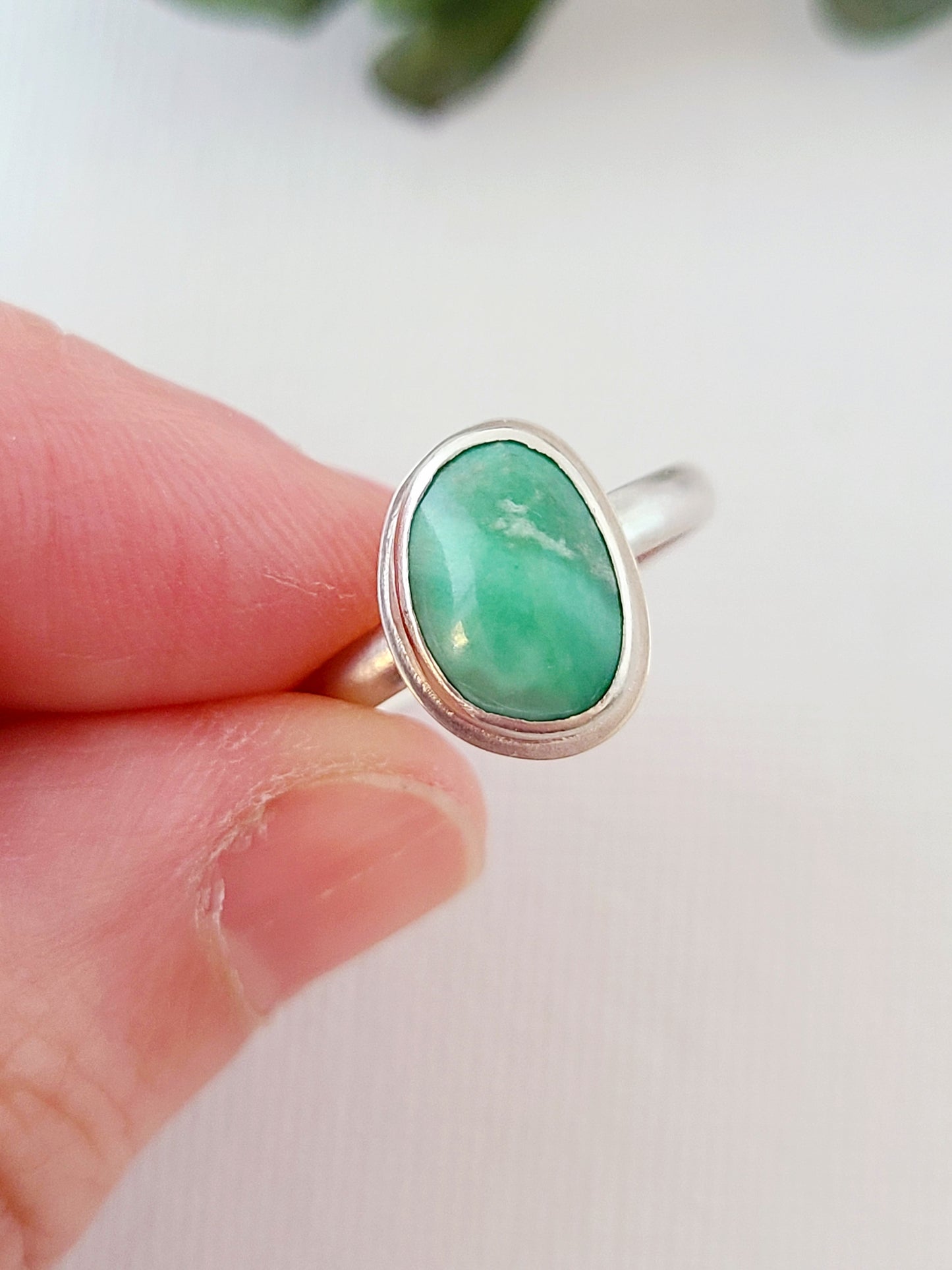 Linne Ring #4 with Variscite-size 7 US