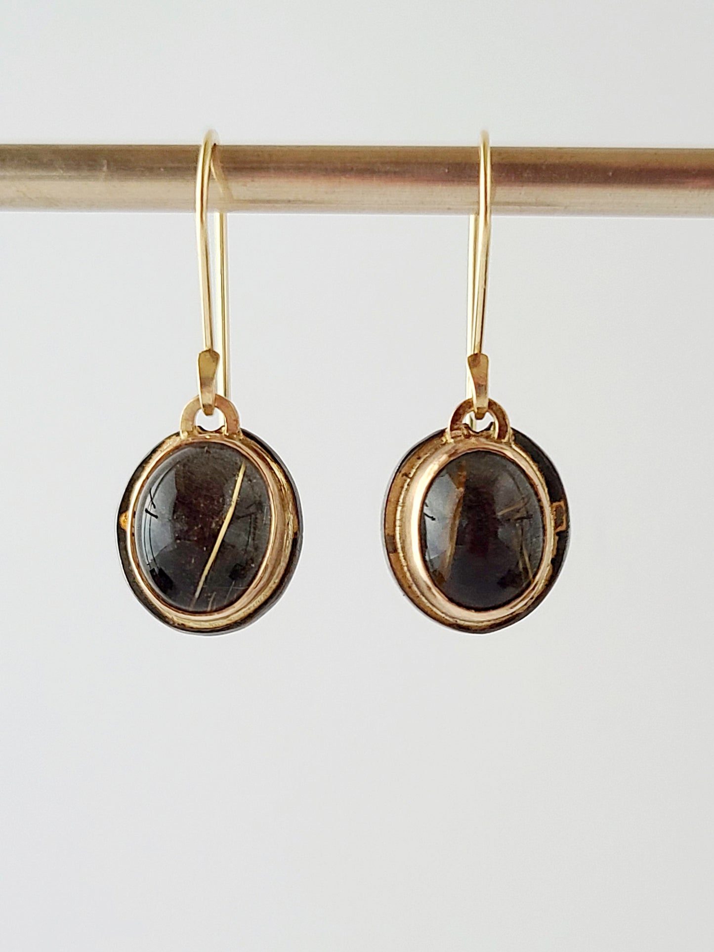 Rutilated Optic Quartz Dangle Earrings