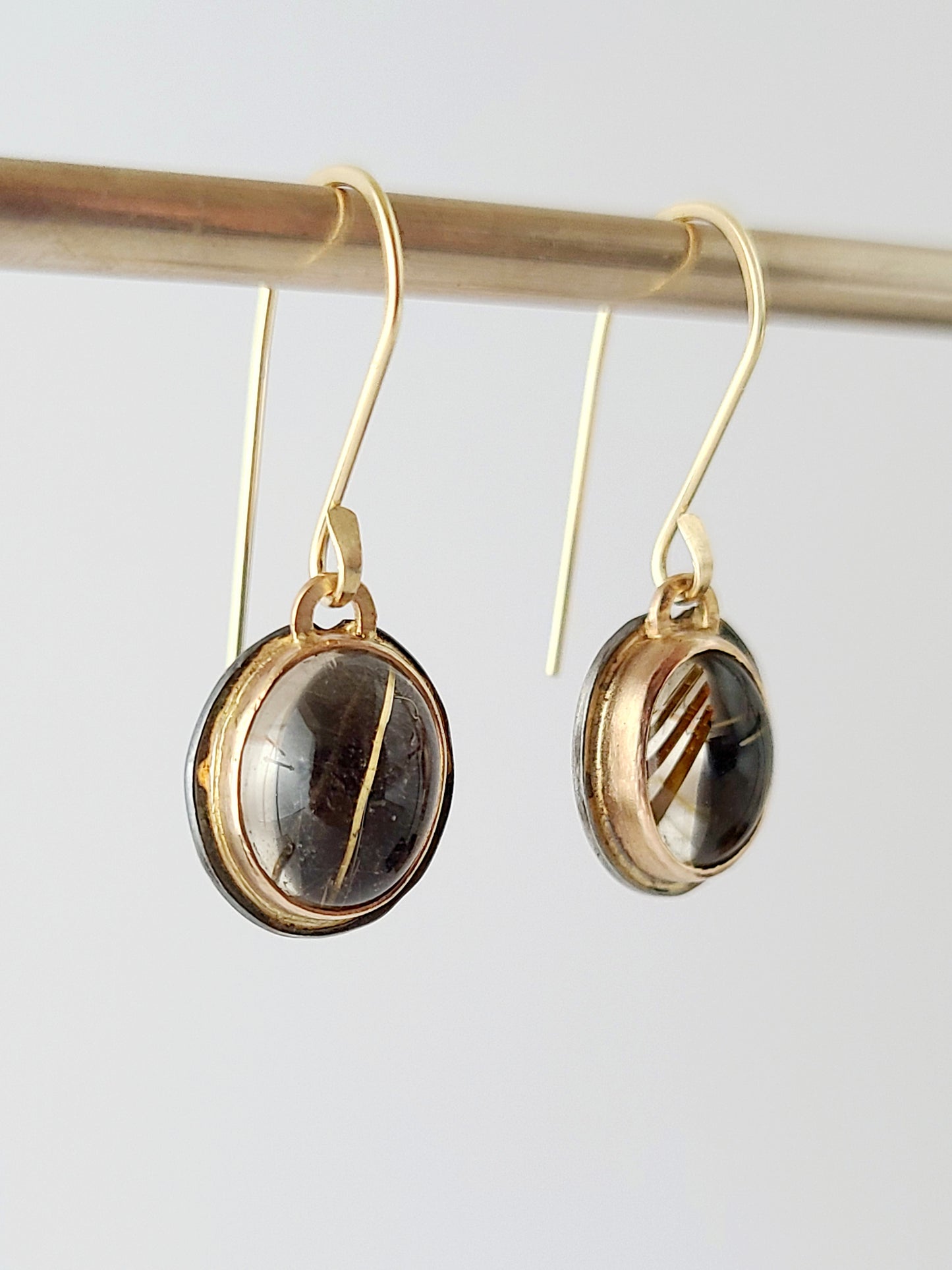 Rutilated Optic Quartz Dangle Earrings