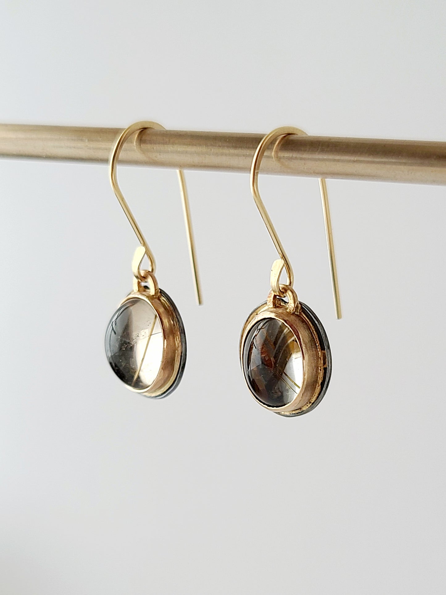 Rutilated Optic Quartz Dangle Earrings