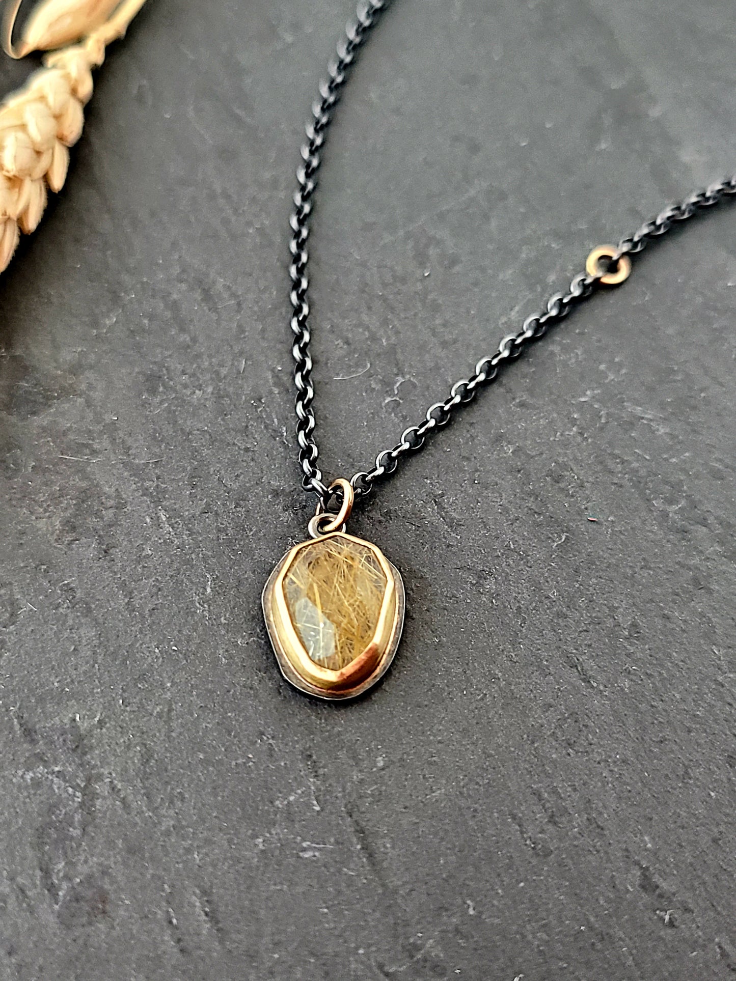 Rose-cut Rutilated Quartz Necklace