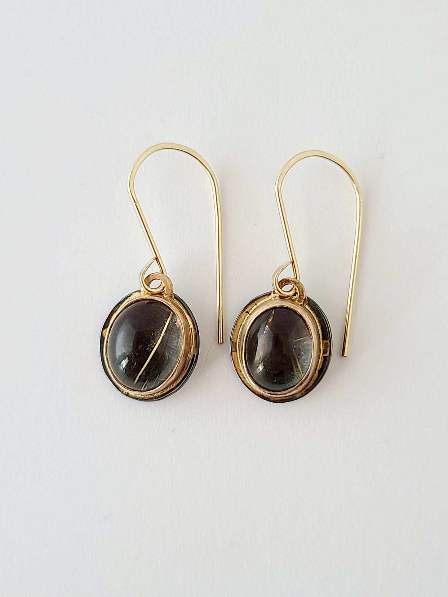 Rutilated Optic Quartz Dangle Earrings