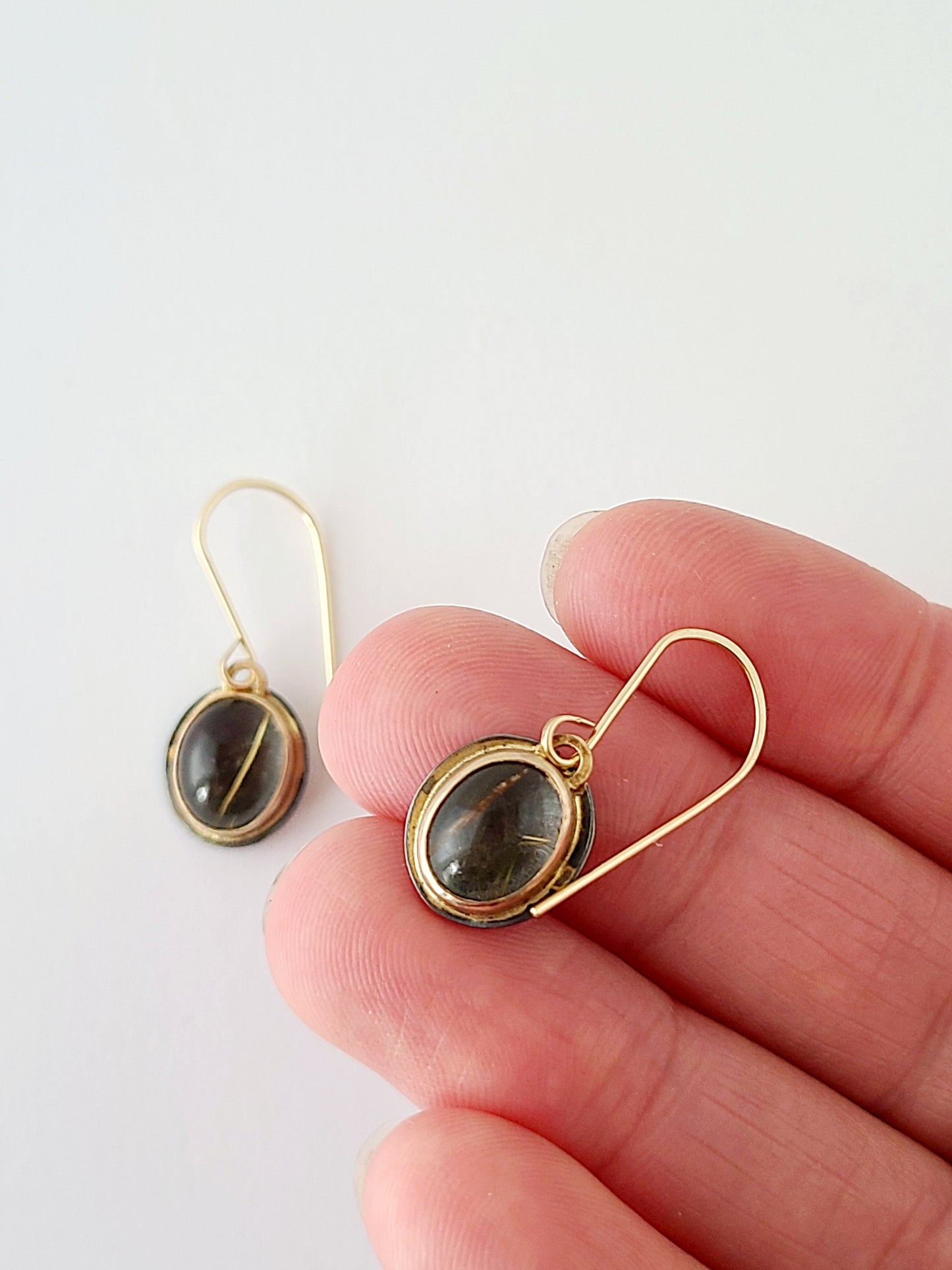 Rutilated Optic Quartz Dangle Earrings