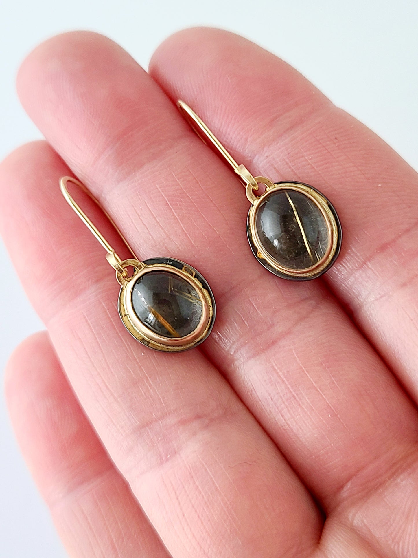 Rutilated Optic Quartz Dangle Earrings