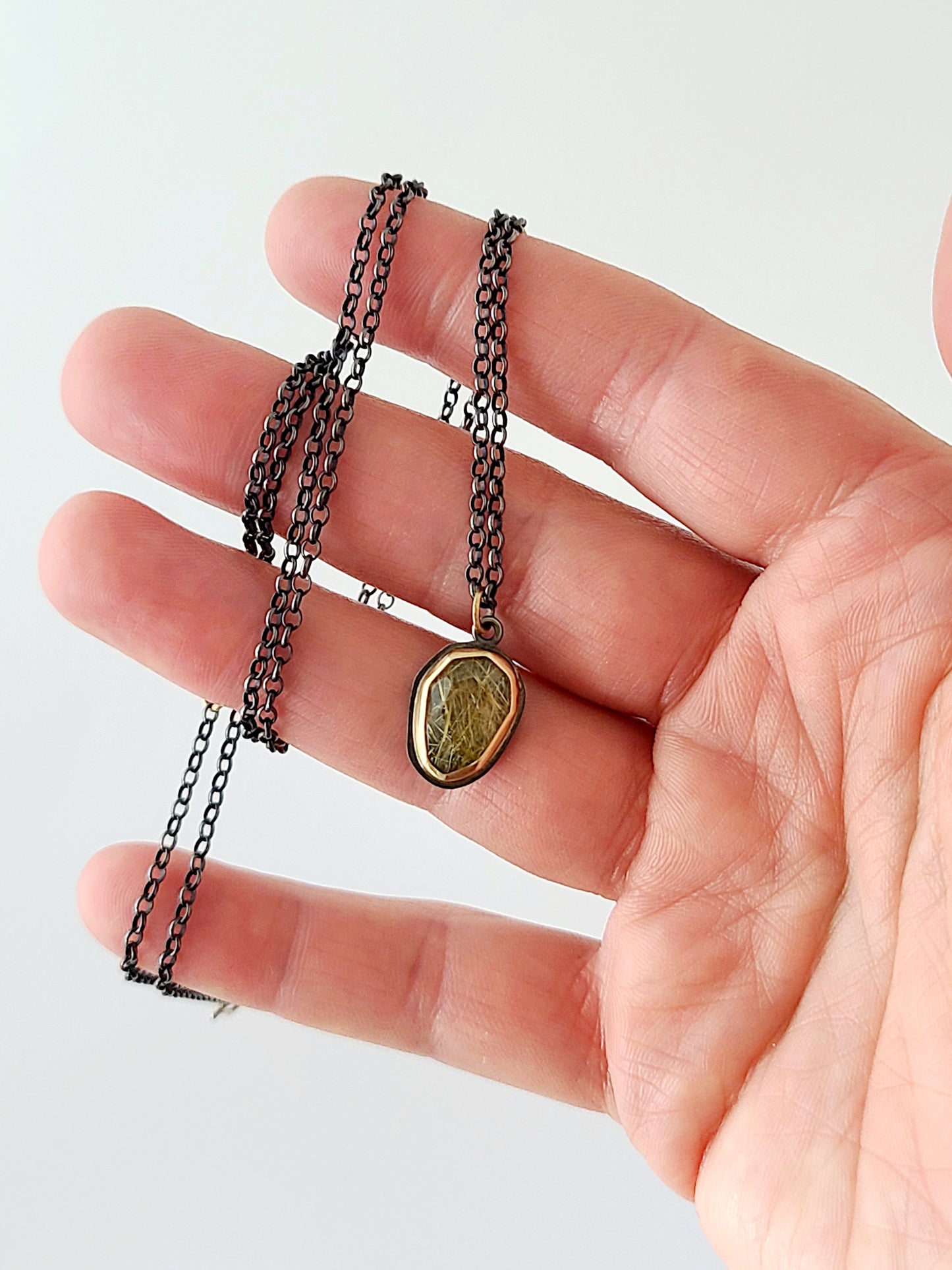 Rose-cut Rutilated Quartz Necklace